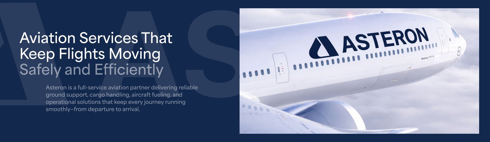 Asteron aviation services main project visual